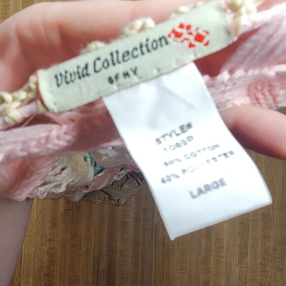 Vivid Collection of NY Women's L Multicolor Crochet Knit Boho Beach Cover-Up Top - Picture 5 of 5